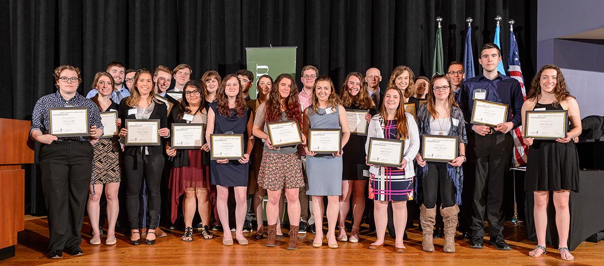 Scholarship recipients at awards ceremony